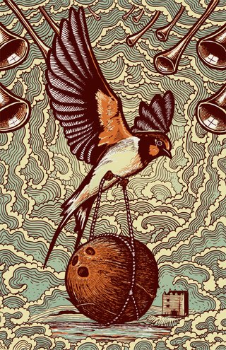 "Laden Swallow" for Monty Python Art Show